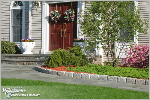 Slideshow image: Masonry, stone walls, walkways, patios, pavers, Belgard Pavers, Retaining Walls