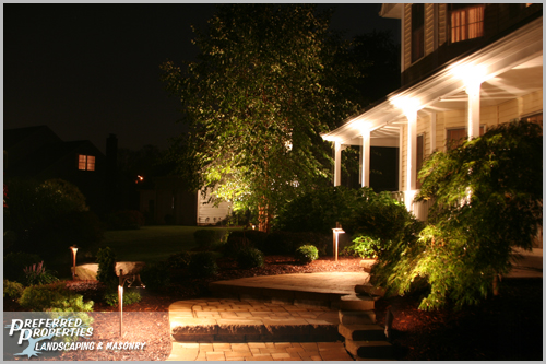 Slideshow image: outdoor lighting, low voltage lighting, exterior lighting, landscape lighting, exterior lighting